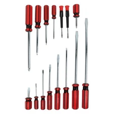 Combination Screwdrivers Set, 15-piece Dipped Handle Magnetic Standard &