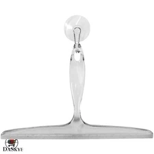 12-Inch Clear Plastic Bath Squeegee with Suction Hook for Effortless Cleanup