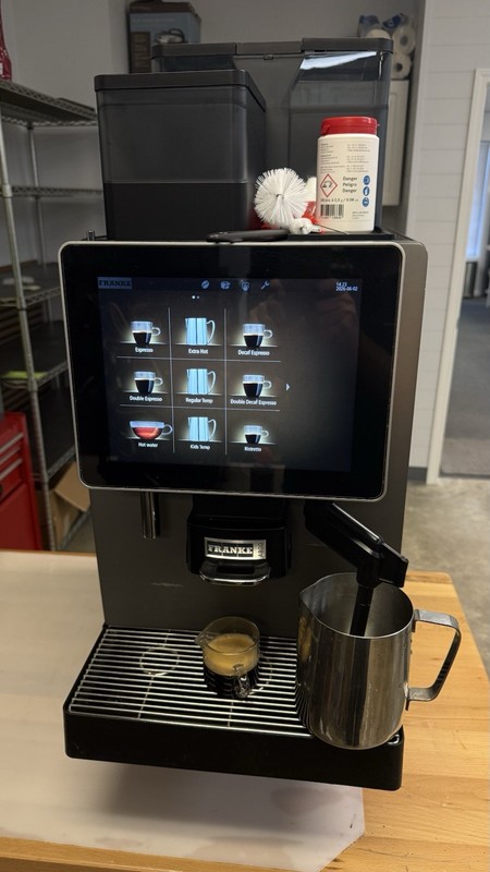 Franke A800 Super Automatic Touchscreen Espresso Machine w/ Steam Wand Black