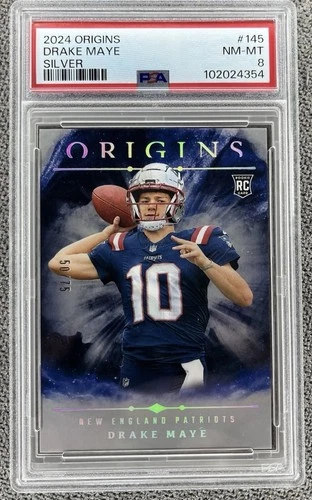 2024 Panini Origins - Rookies Drake Maye #145 (RC) SILVER 50/75 PSA 8(300$)