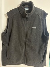Columbia Men's Charcoal Gray Full-Zip Fleece Vest