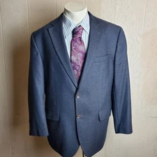 Jack Victor Loro Piana Blazer Mens 44 R Blue Check Wool Sport Coat 