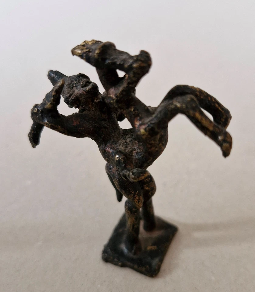 Konvolut Ghana 7 Messing- oder Gelbgussfiguren patiniert - Bild 4 von 4