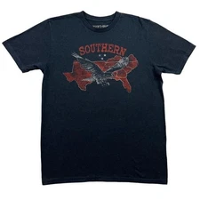 Southern States T Shirt Mens Large Heather Blue V Fifth Sun Eagle Graphic Tee