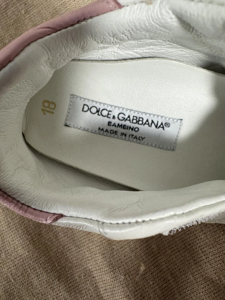 Dolce & Gabbana Zapatos Bebé Niñas Talla 18 Cuero Hecho en Italia Bambino Foto 3 de 4