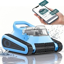 Pool Vacuum for Inground Pools Cordless Robotic Pool Cleaner APP Control Blue