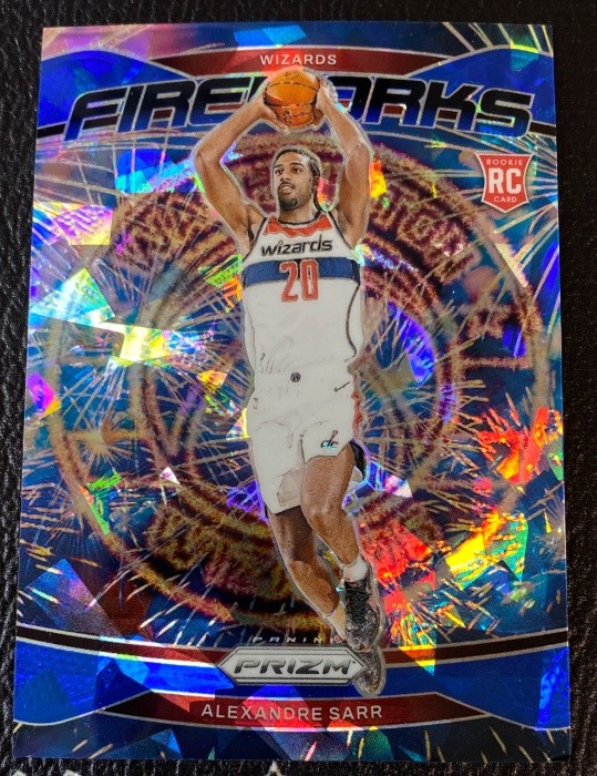 Alexandre Sarr 2024-25 Panini Prizm Fireworks Blue Ice RC /125 #21