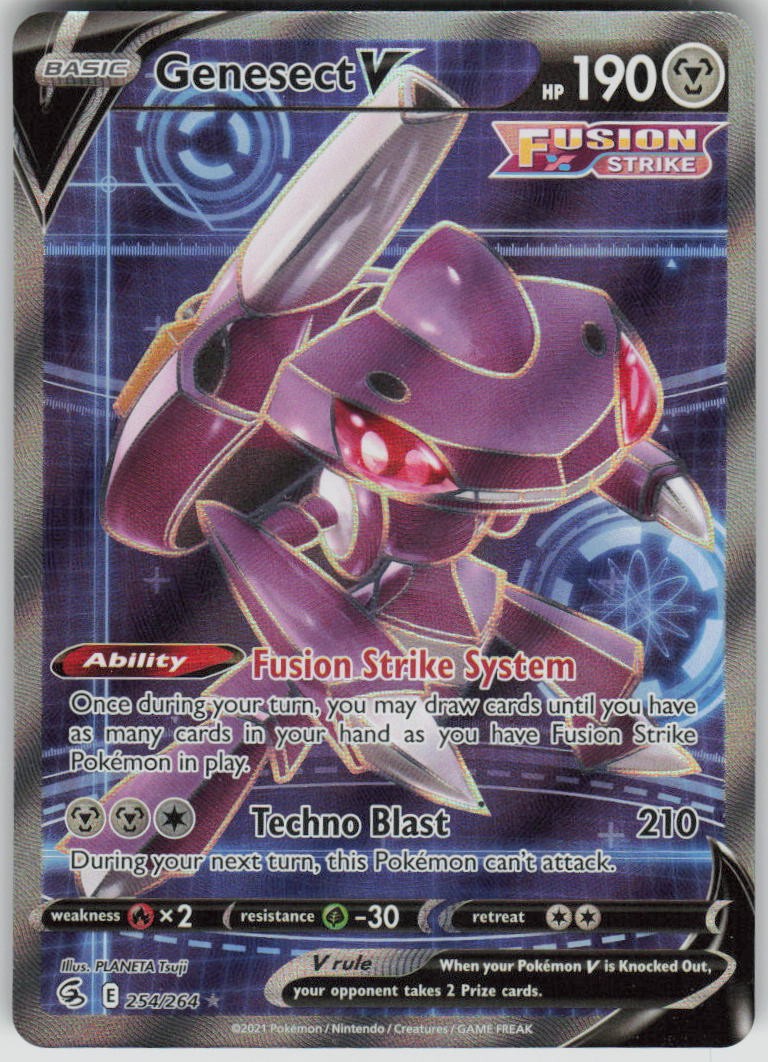 Pokemon Genesect V (Full Art) 254/264 SWSH08: Fusion Strike Holofoil UR NM