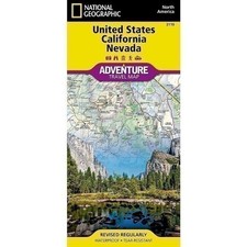 US, California and Nevada Map National Geographic Adventure Map