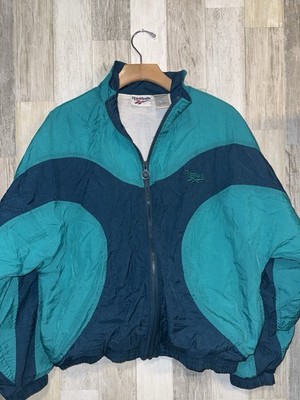 Vintage Reebok 80s 90s Women's Medium Teal Tracksuit Windbreaker