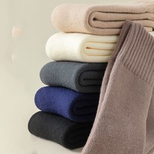 Men Merino Wool Crew Heavy Thick Warm Thermal Fuzzy Boot Sport Work Socks 6 Pack