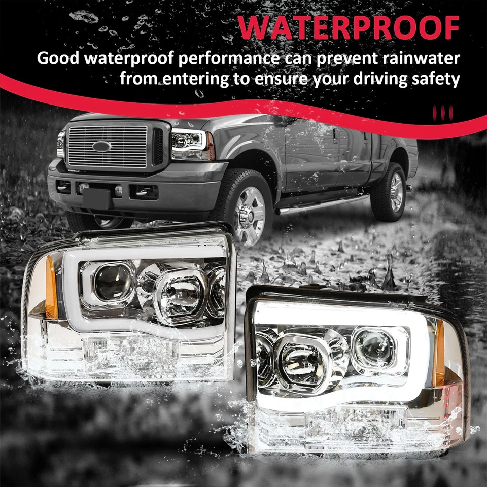 Proyector Para 05-07 Ford F250-550 F350 F450 Super Duty Faros Lámparas LED DRL Foto 4 de 4