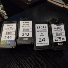 4 EMPTY CARTRIDGES 3 Genuine Canon 275XL 243 black 276XL 244 color
