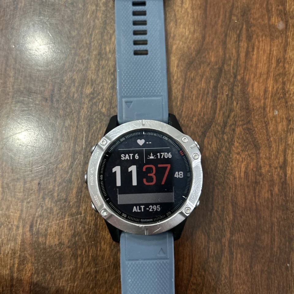 Garmin Fenix 6 Premium Multisport Watch Heart Rate Monitor GPS Watch - Silver - Image 2 of 4