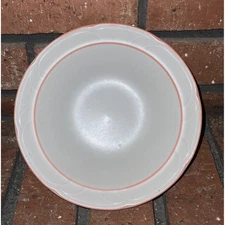 Country Ware Stoneware Peachwood Pink Trim Floral 9.5" Bowl Japan