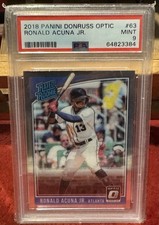 2018 Donruss Optic Ronald Acuna Jr Rated Rookie PSA 9 Braves MINT🔥🔥