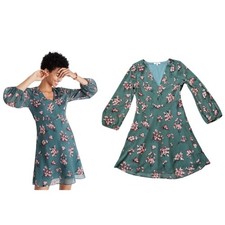 Madewell Mini Dress Women's 2 Dramatic Sleeve Marguerite Butterfly Chai Garden