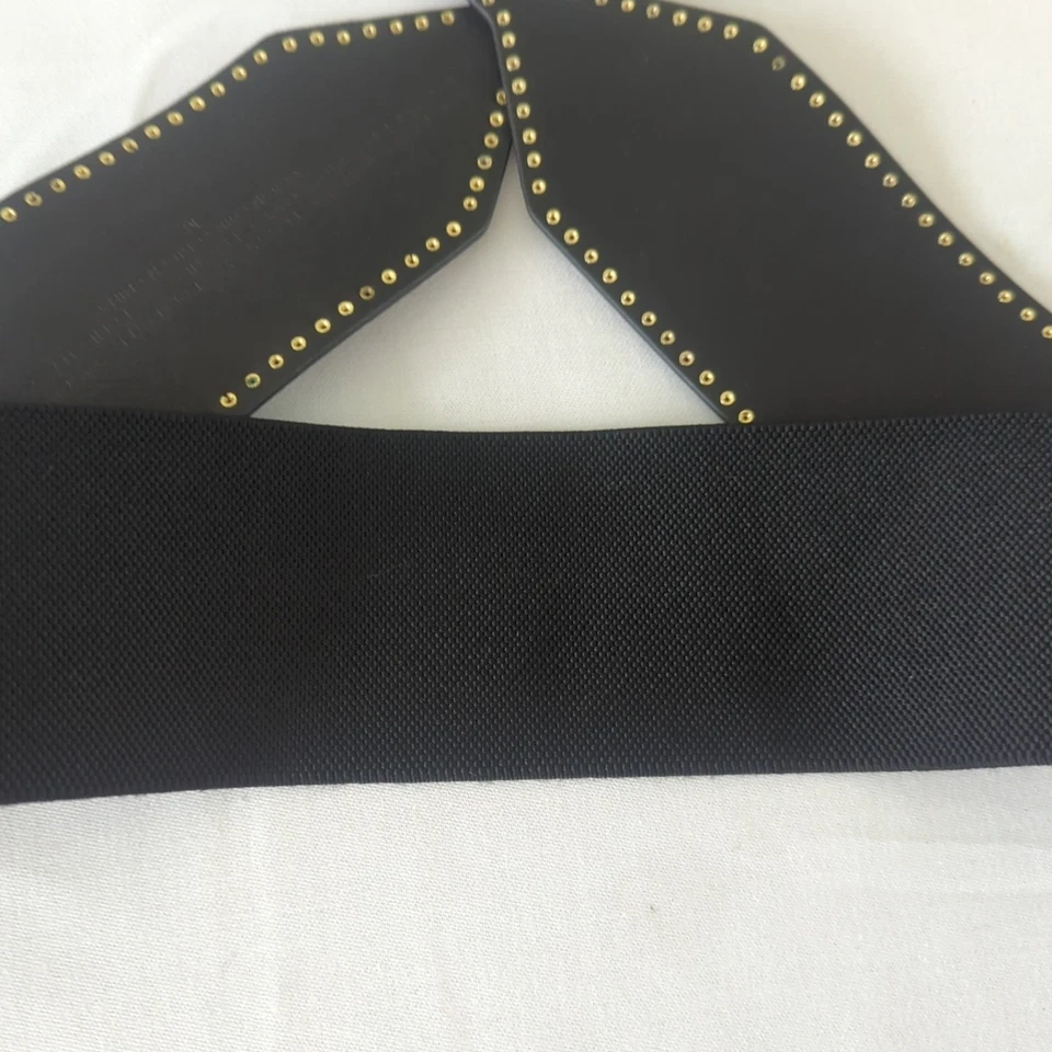 New With Tags Black Mossimo Supply Company Belt With Gold Studs Size Medium - Image 4 of 4