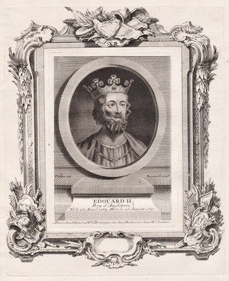 Edward II of England King König Wales engraving Kupferstich Portrait 1750