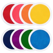 7" Large Ink Pads for Kids - Handprint Footprint Size L, 8 colors round