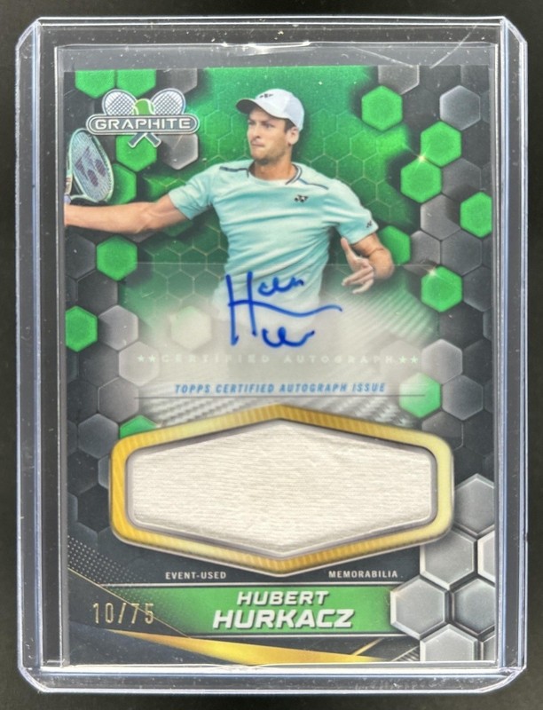 2024 Topps Graphite Hubert Hurkacz Signature Relics Green Refractor Auto #/75