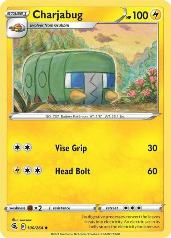 Pokemon -  Charjabug - 100/264 - Fusion Strike - NM/M - New