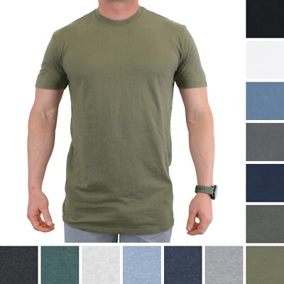 True Classic Mens Short Sleeve Shirt Longer Length Lightweight Cotton