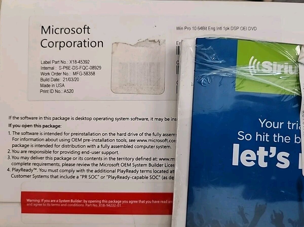 Microsoft X18-45392 Windows Pro 10 64Bit Eng Intl Operating Microsoft X18-45392 Windows Pro 10 64Bit Eng Intl Operating