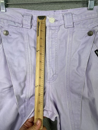 Pantalones de mezclilla Rocky Mountain Bareback para mujer 27x34 púrpura sarga mamá Western Riding - Imagen 15 de 18