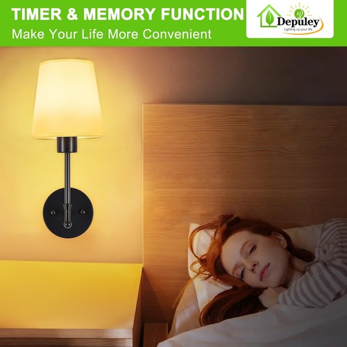 Set of 1/2 Wireless Wall Lights with Remote Rechargeable 12 Colors Black/Gold - Picture 6 of 24