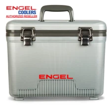 ENGEL 13QT Leak-Proof, Air Tight,  Hard Sided Cooler  / Lunchbox Silver