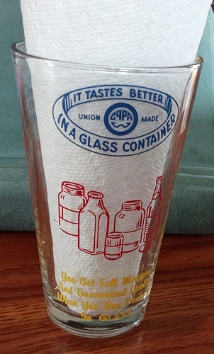 Milk+Measuring Glass - Union Advertising - Vintage "Buy in Glass Containers"