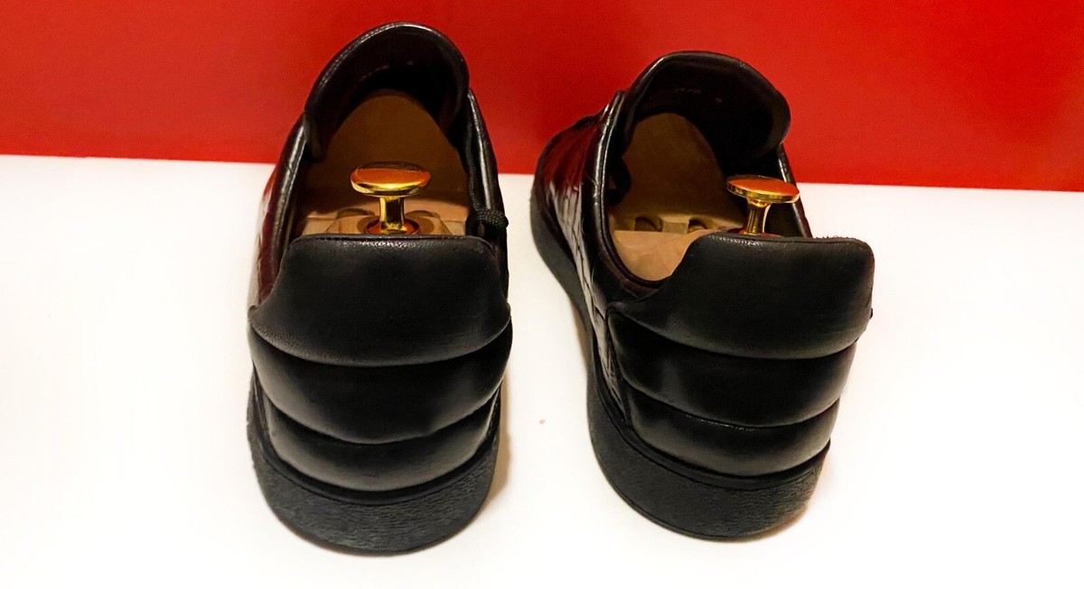 $1389 !! LOUIS VUITTON MEN BLACK CROCODILE LEATHER SHOES 