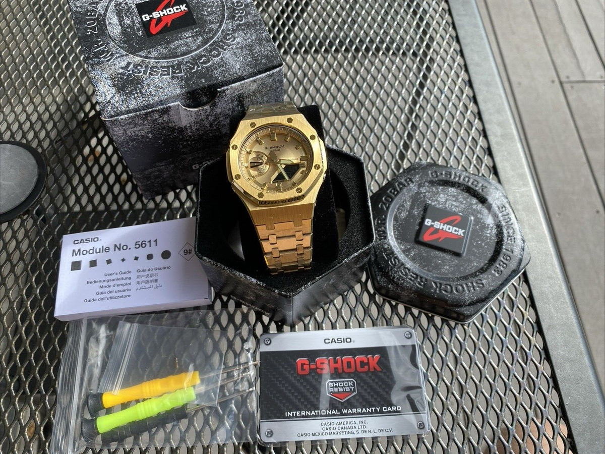 New Casio G-Shock Gold Color GA2100 All Yellow Gold custom