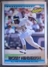 1992 Donruss Rickey Henderson Card # 215 All Time Stolen Base Record