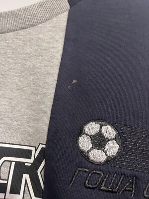 GOSHA RUBCHINSKIY COMBO LOGO SWEAT LIGHT GREY & DARK NAVY | eBay