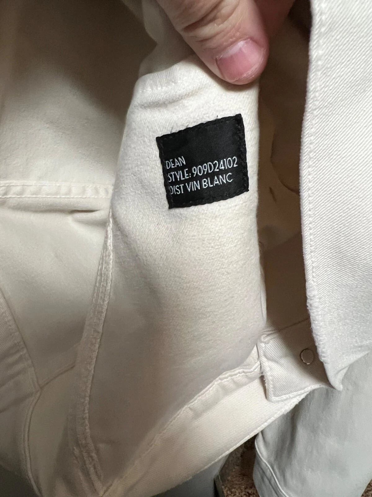 Monfrere Dean Denim Jacket Dist Vin Blanc Cream Japanese Denim 909D24102 Mens - product detail image 5