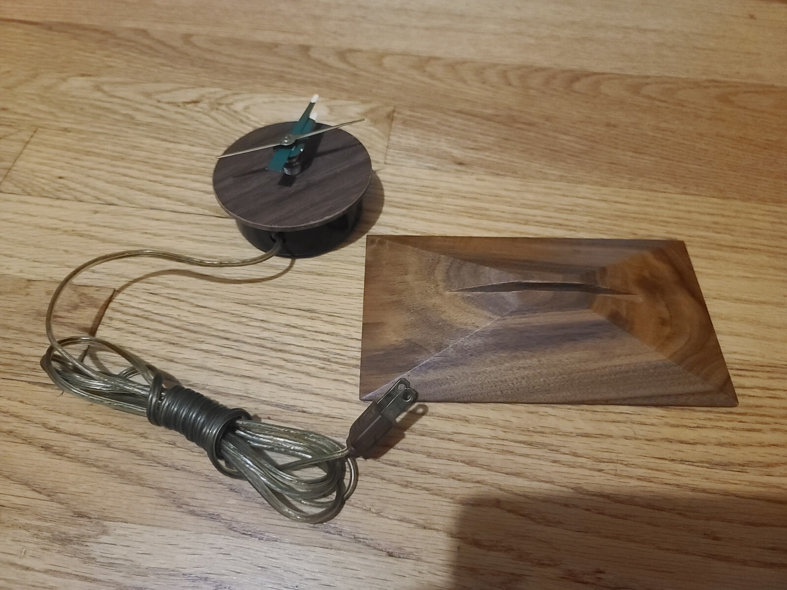 Vintage Gilbert Electric Clock Motor Movement Solid Walnut Parts