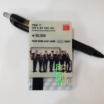 LOTTE Duty Free Shop K-POP BTS PREPAID Card 1ea rm suga jin j hope jimin v jungk