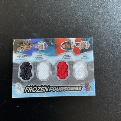 2018-19 Upper Deck Ice Frozen Foursomes Fleury/Lundqvist/Crawford/Price#F4-DIV