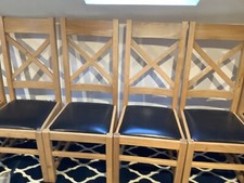 Solid Oak Dining Chairs x6