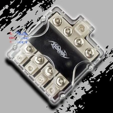 ANL FUSED DISTRIBUTION BLOCK 1/0 or 2 IN FOUR 2/4 GAUGE AWG OUT CAR MARINE 