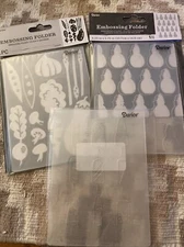 Darice embossing folders, Lot Of 3. Vegetables, Pineapples, Ice cream.