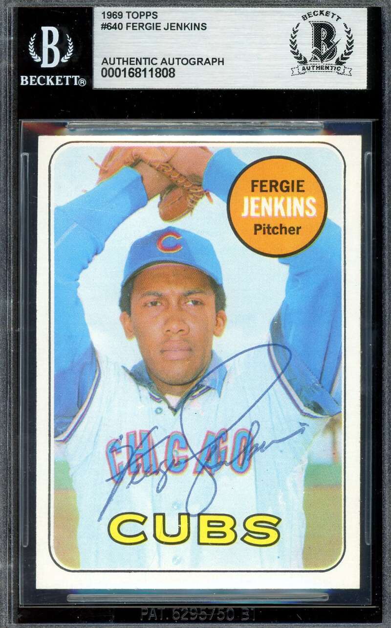 Fergie Jenkins Beckett BAS Signed 1969 Topps Autograph