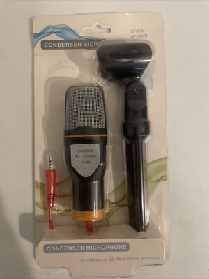 NEW! SP-666 Condenser Microphone w/ Mic Stand & 3.5mm Stereo Plug