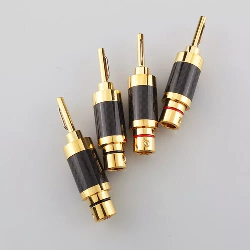 4PCS Brass Gold Plated High-end Banana Plug Connector loudSpeaker Amplifier Wire - Picture 3 of 6