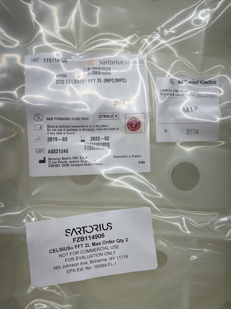 1 X Sartorius Stedim 2L Celsius Sterile FFT Bag (MPC/MPC