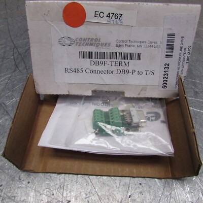 CONTROL TECHNIQUES DB9F-TERM, RS485 CONNECTOR DB9-P to T/S, NIB! MAKE OFFER!