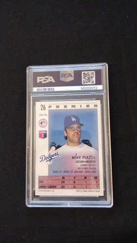 1993 O Pee Chee Premier Mike Piazza PSA 9 Mint - Picture 2 of 2
