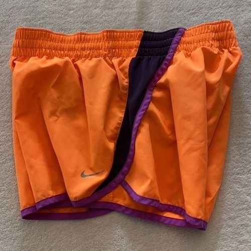 Nike Shorts Youth Girls YXL Orange dri fit Lined Elastic Waist Pull on Bright - Picture 9 of 10